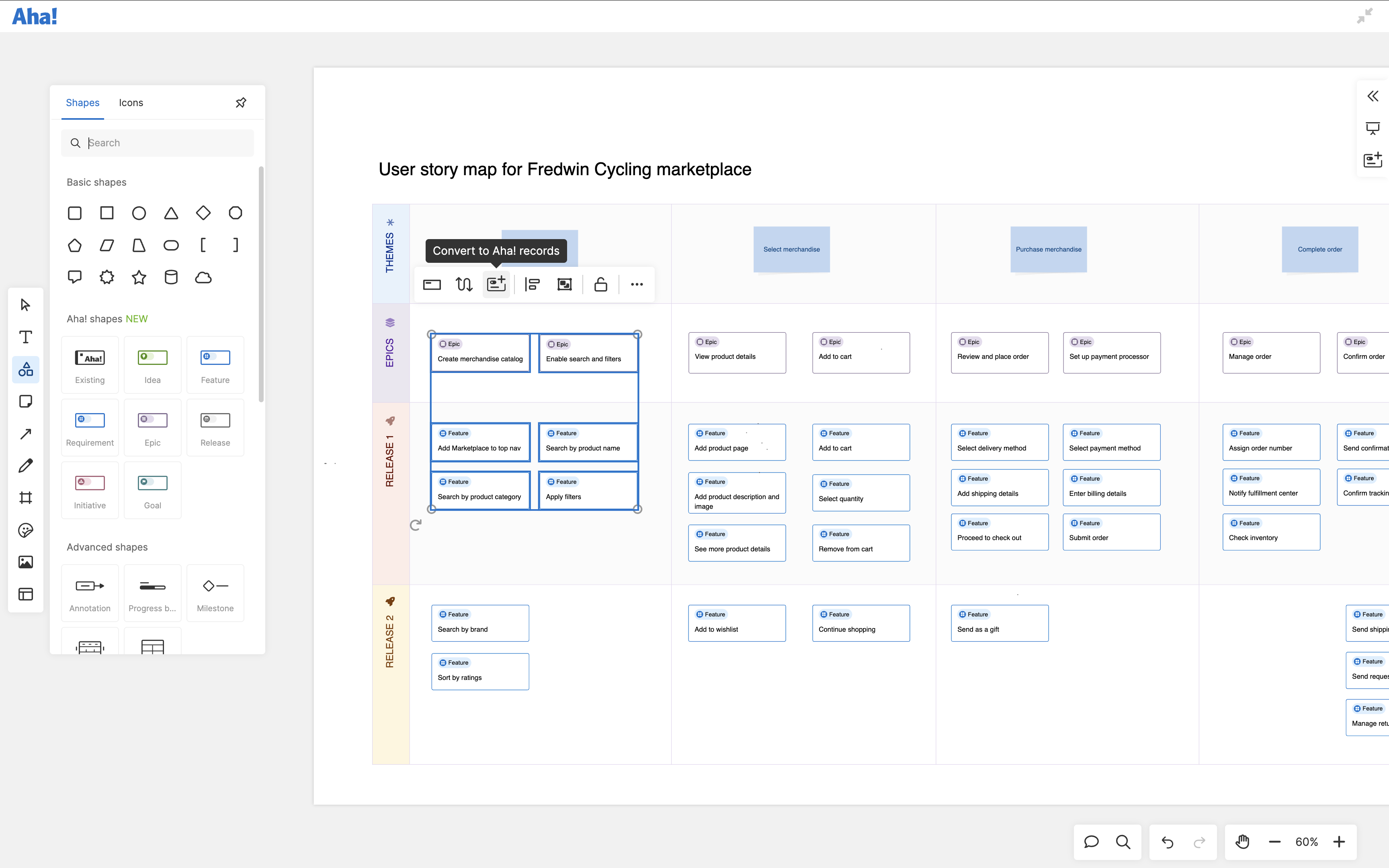 Aha! Roadmaps Whiteboards — Brainstorm Product Concepts