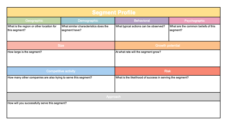 segment profile template