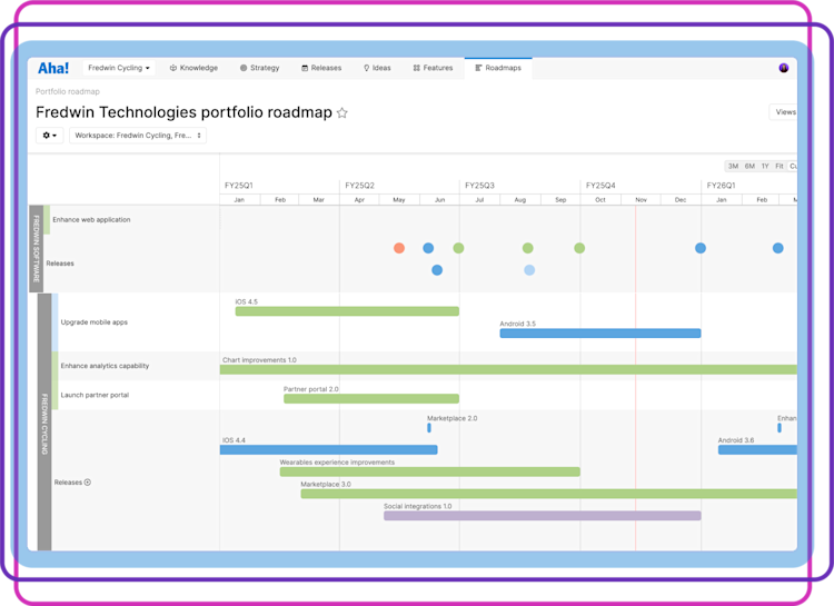 Creating System Road Map Aha! software use case — Build the roadmap