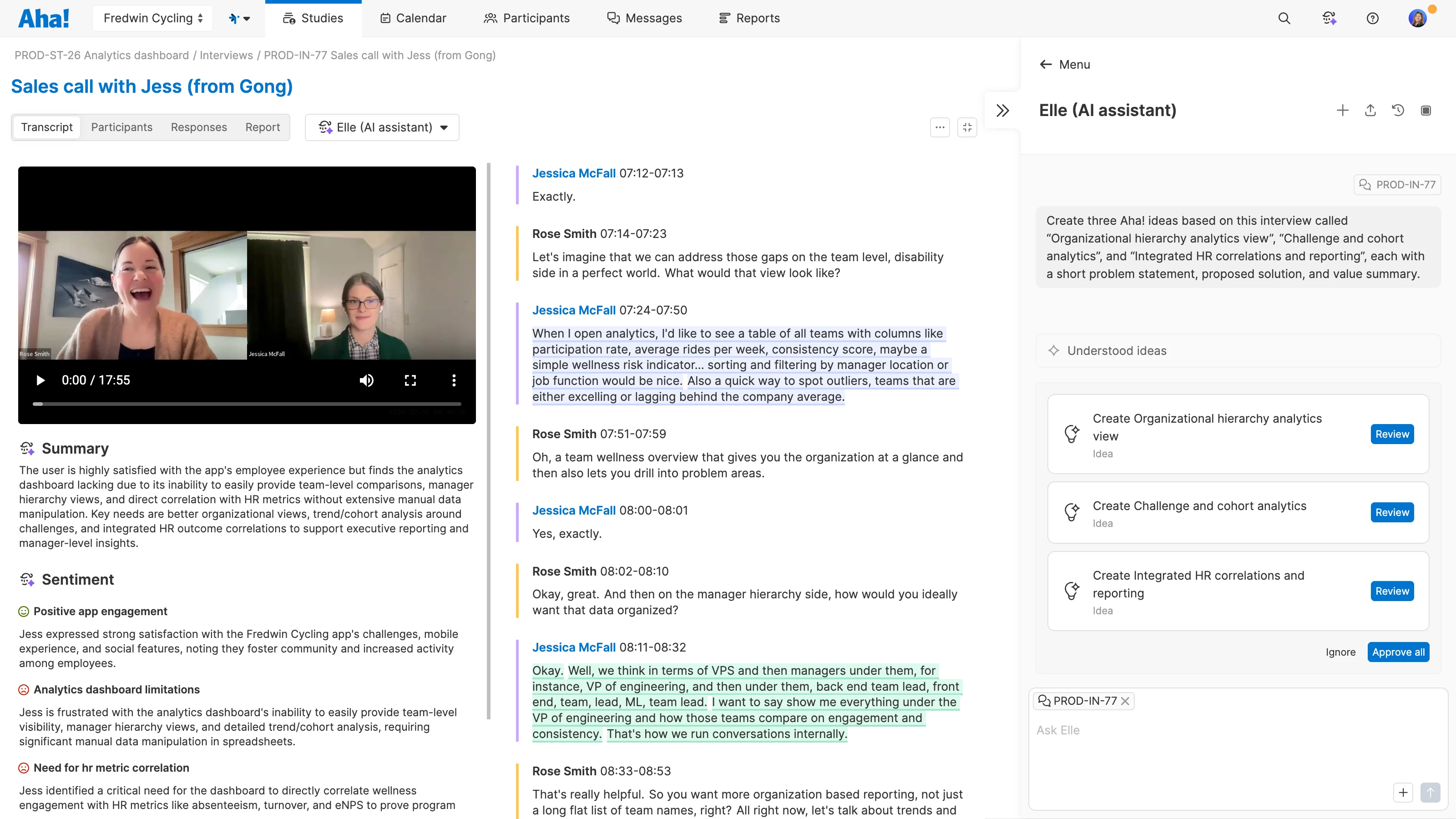 Turn interviews into action