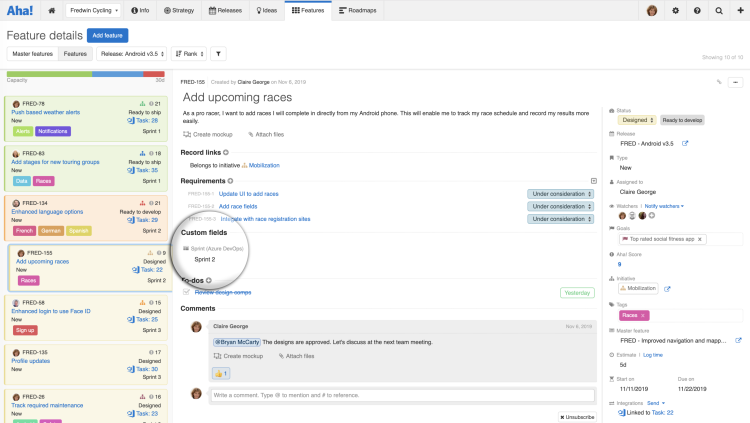 Just Launched! — Enhanced Aha! + Azure DevOps Integration Supports Agile Sprints