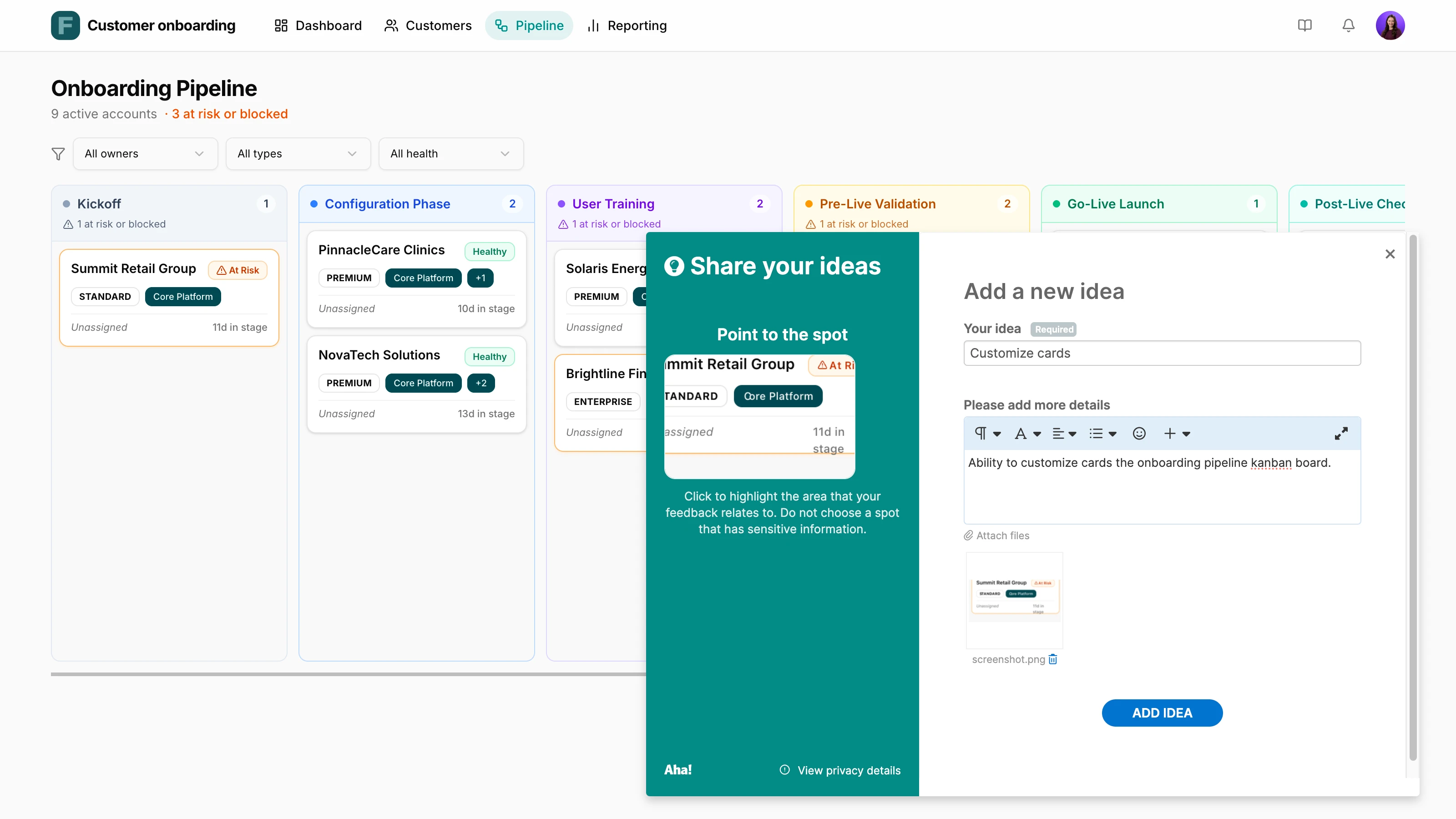 Collect input during use