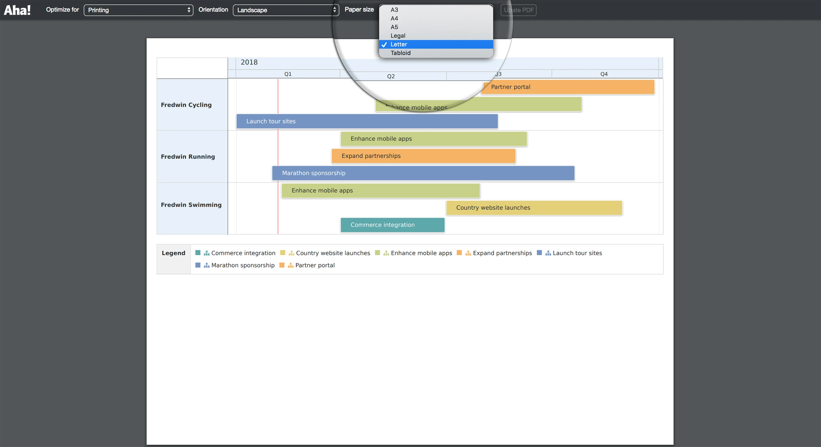 Just Launched! — New Options for Sharing Your Product Roadmap as a PDF