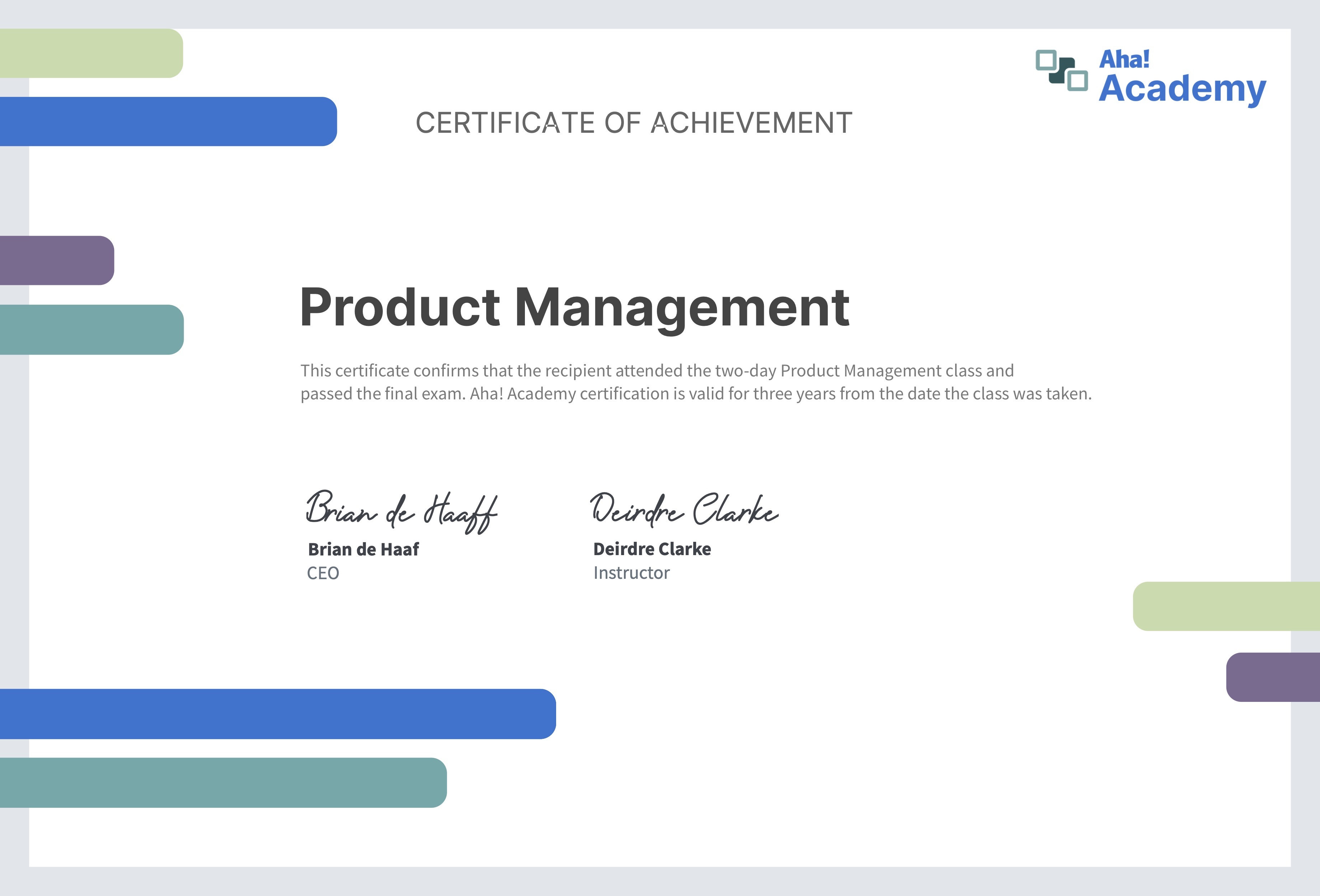 Best Product Management Certifications New Aha Software   Academy PM Certificate Image 