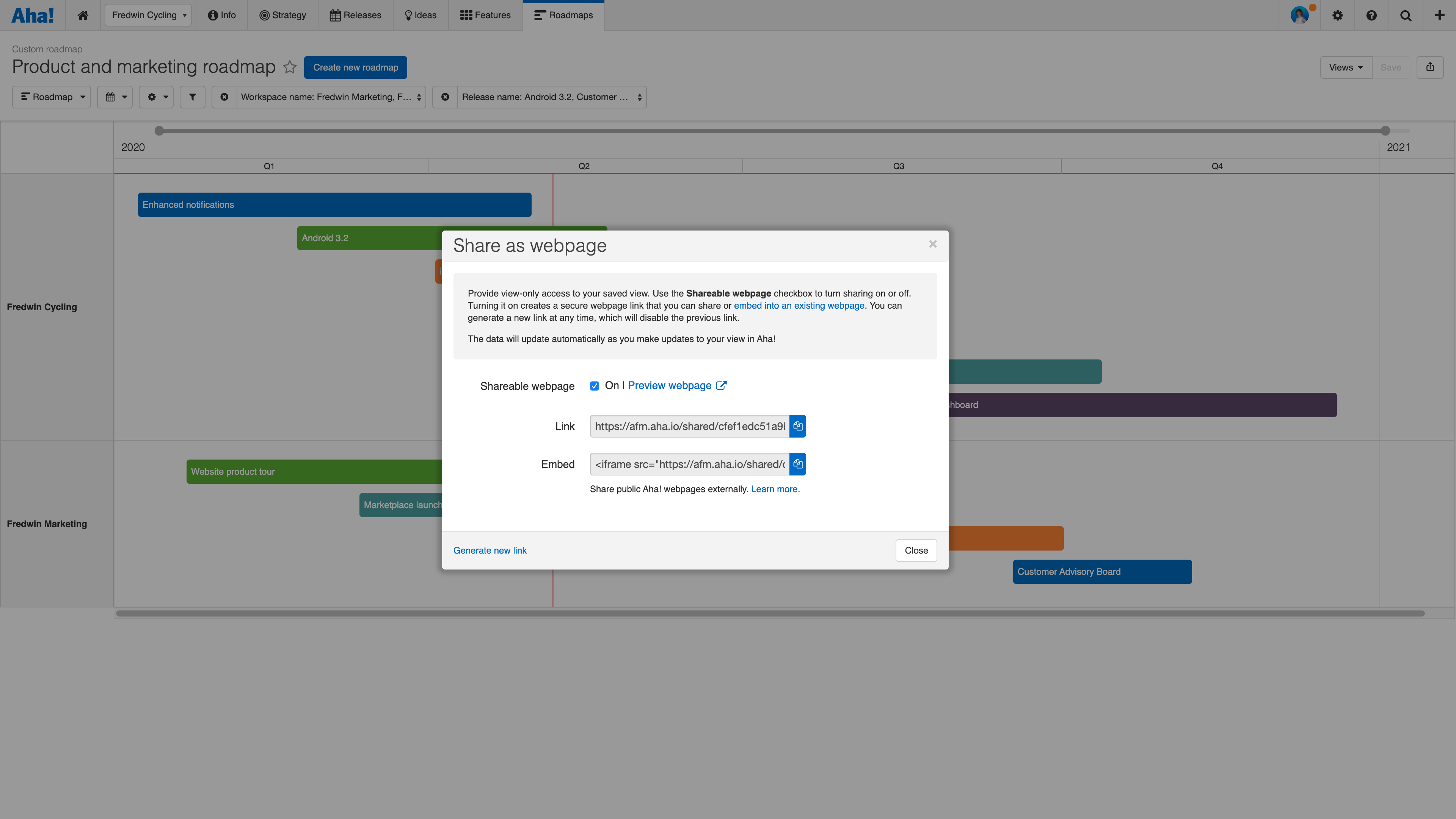 roadmap planner confluence text not aligned