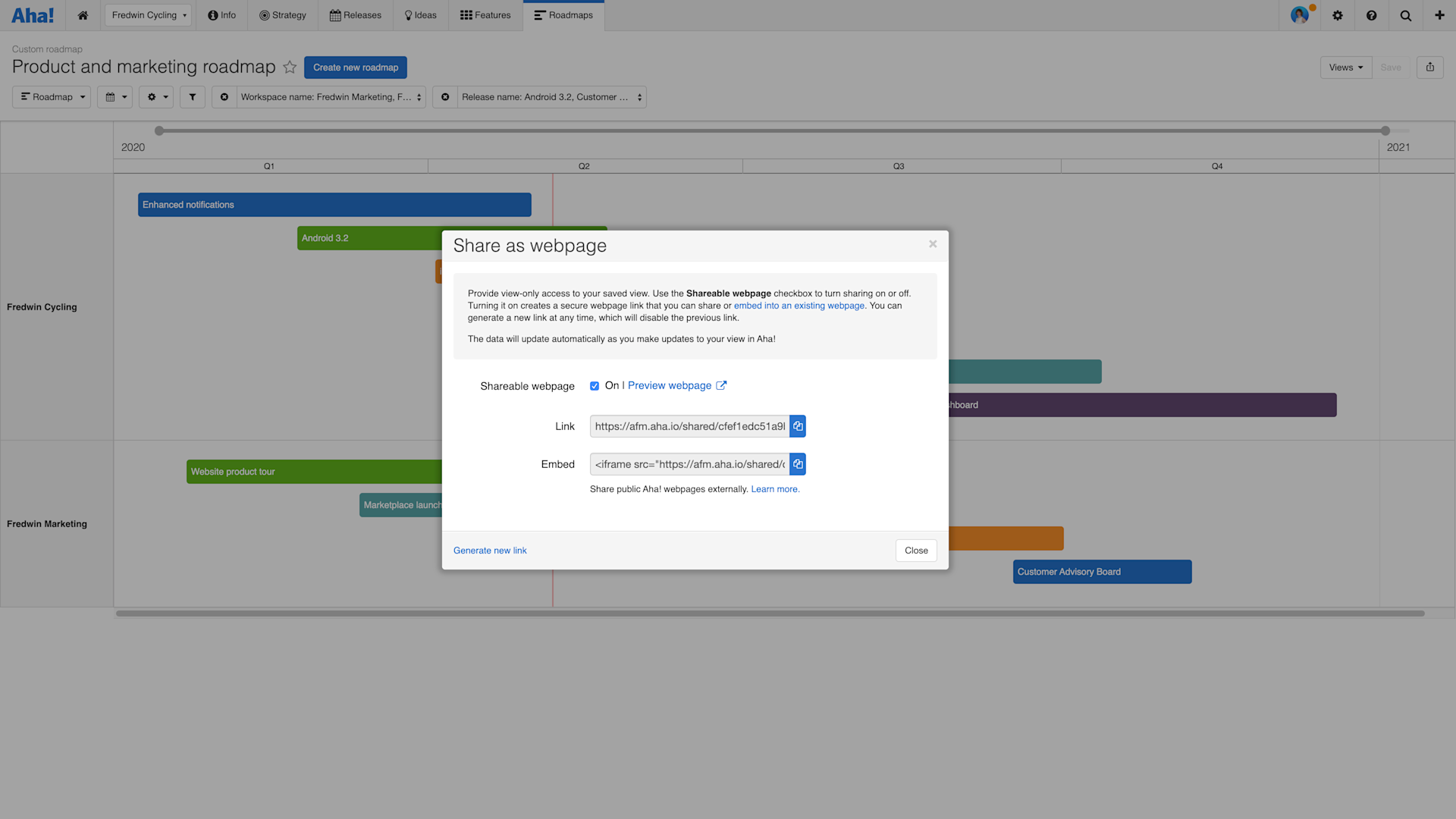 Confluence Roadmap Tool Integration