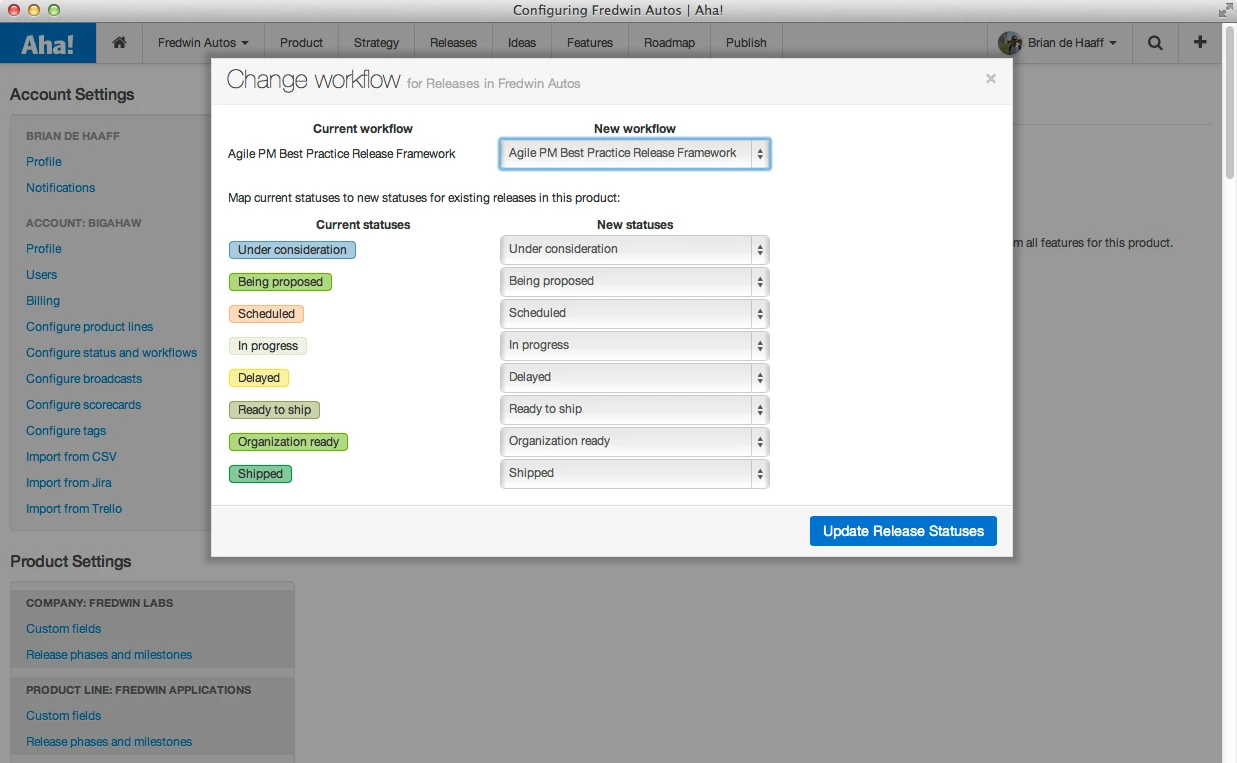 Product Manage Your Way — Set Custom Workflow and Status