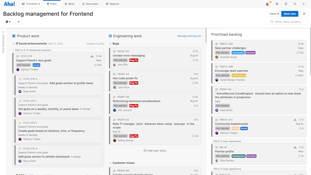Aha! software use cases — Build