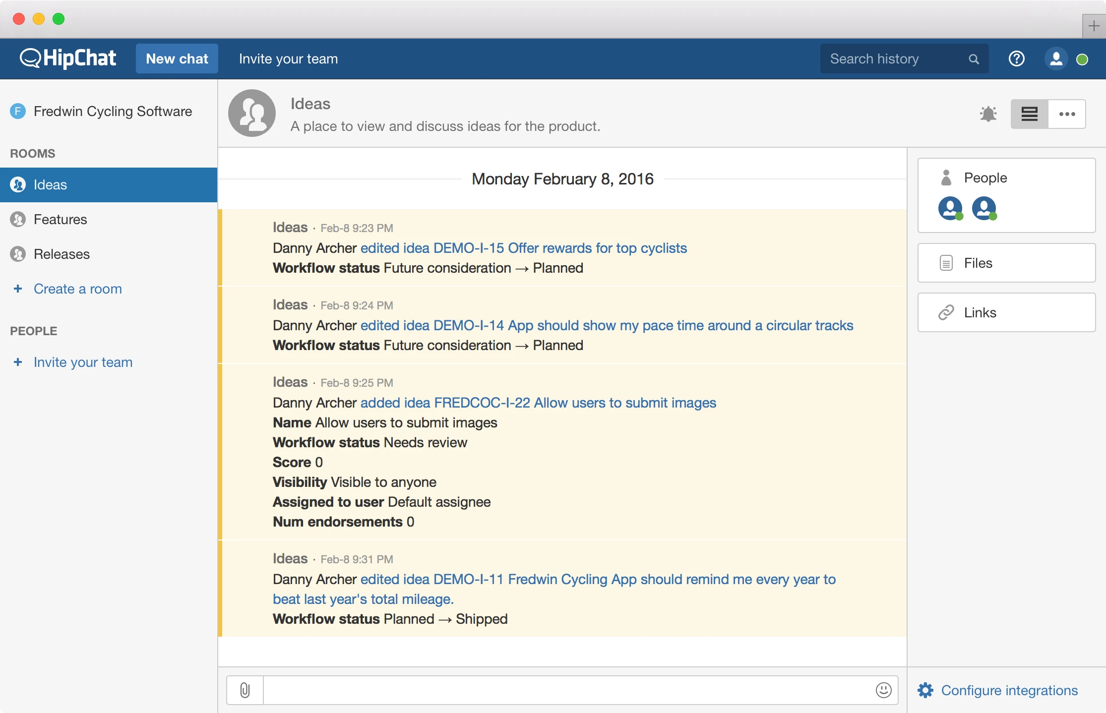 Blog - Just Launched! — Aha! Integrated With Atlassian HipChat Cloud and Server - inline image