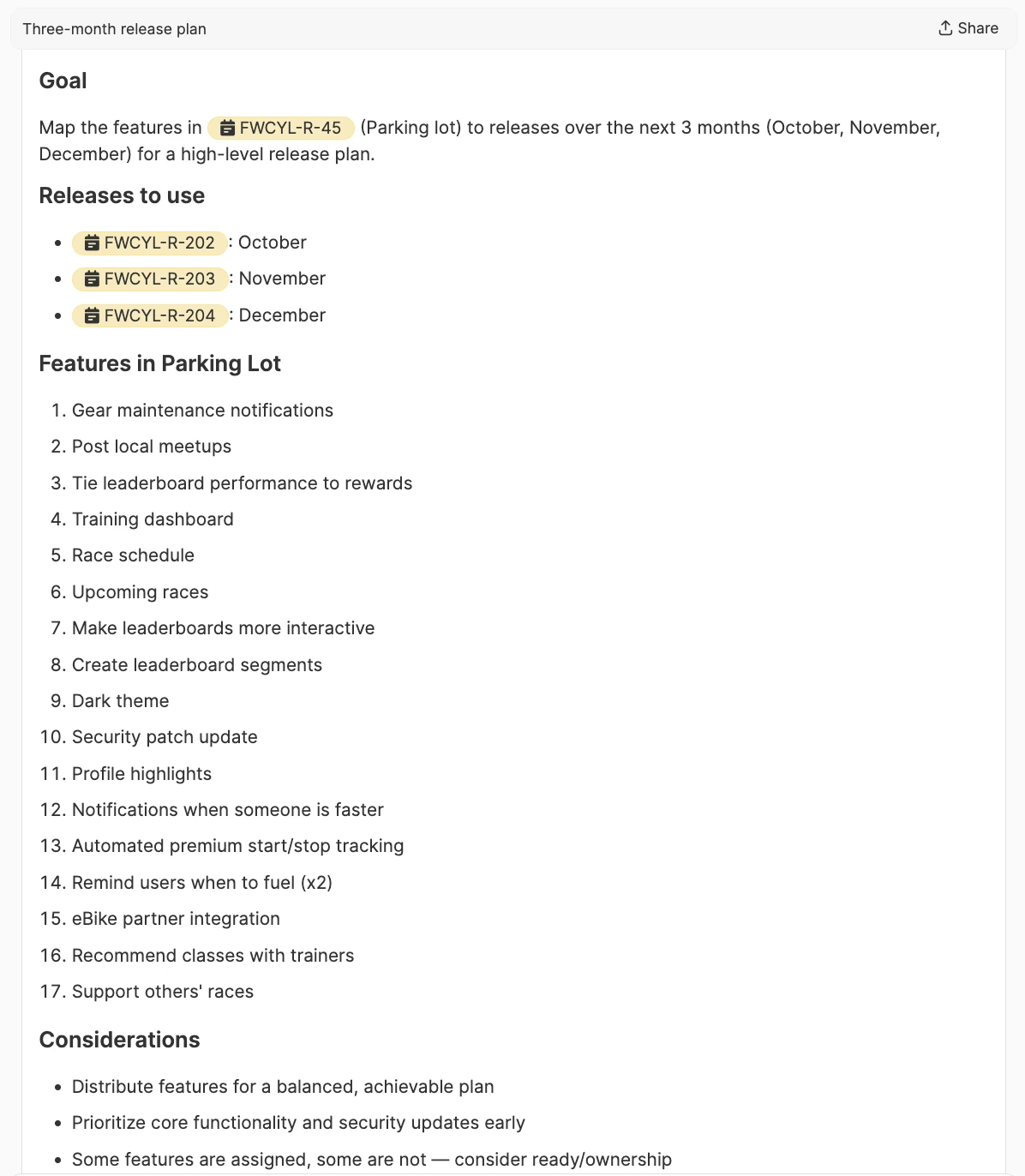 An example screenshot of the AI Request in use.