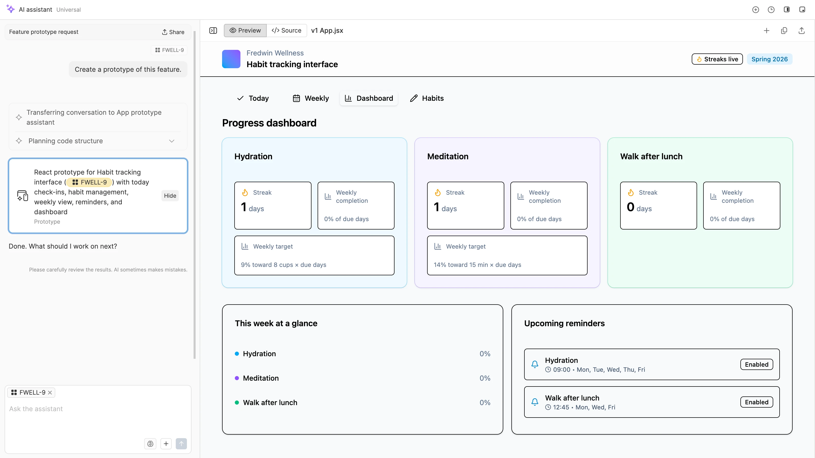 Using Elle, the AI assistant in Aha! software, to build a prototype of a feature