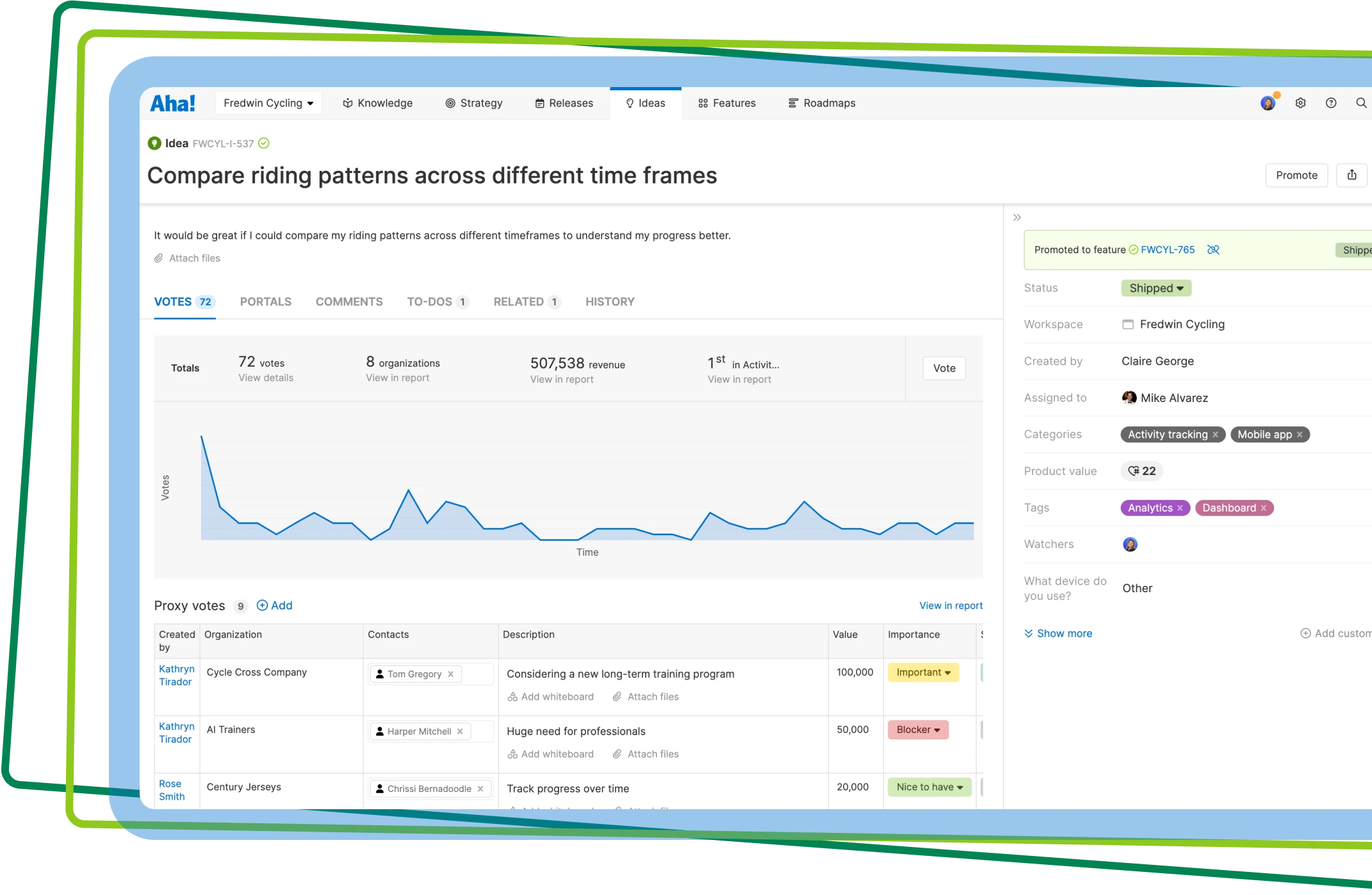 Gain revenue insights in Aha! Ideas