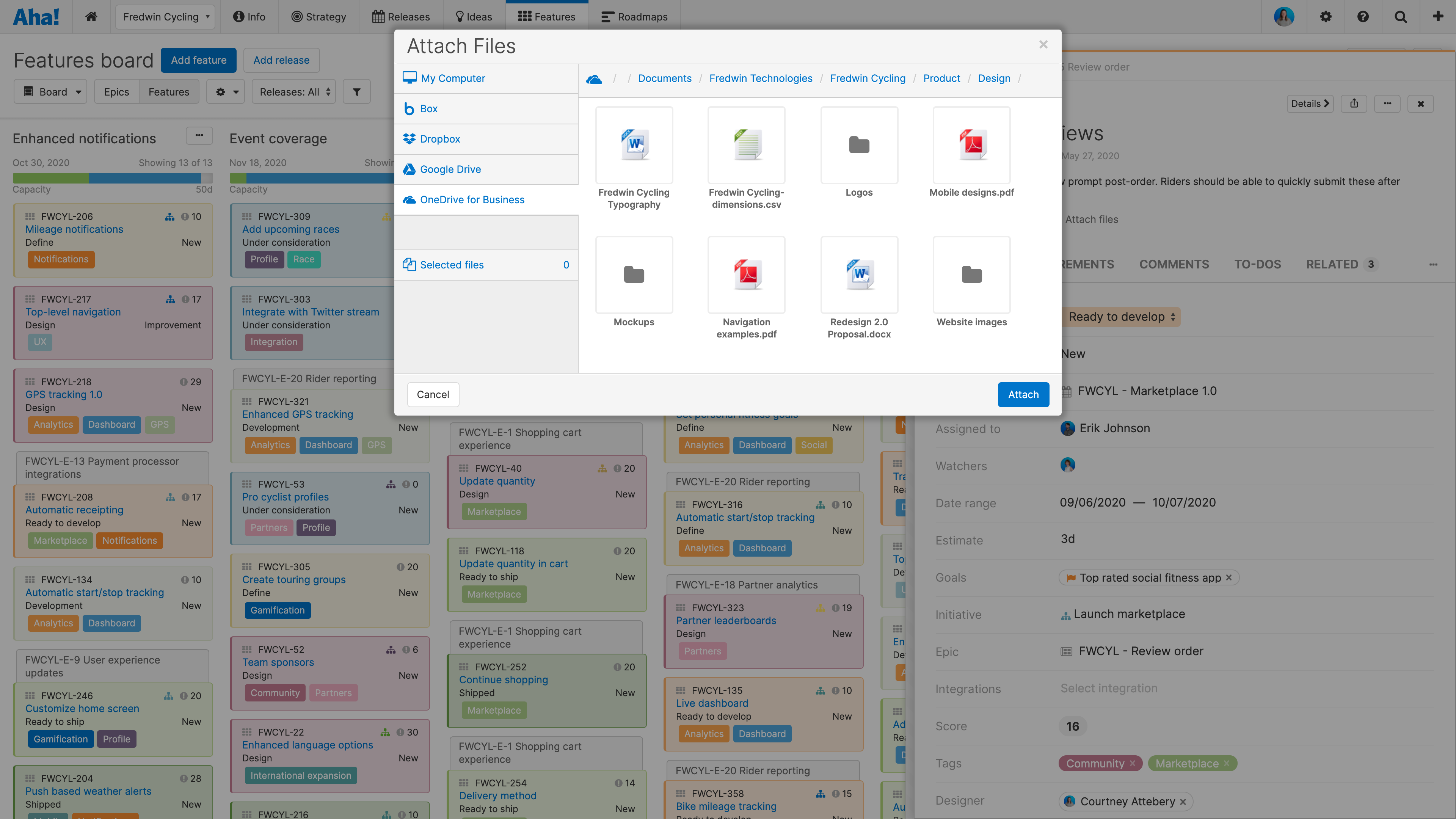 OneDrive Roadmap Tool Integration