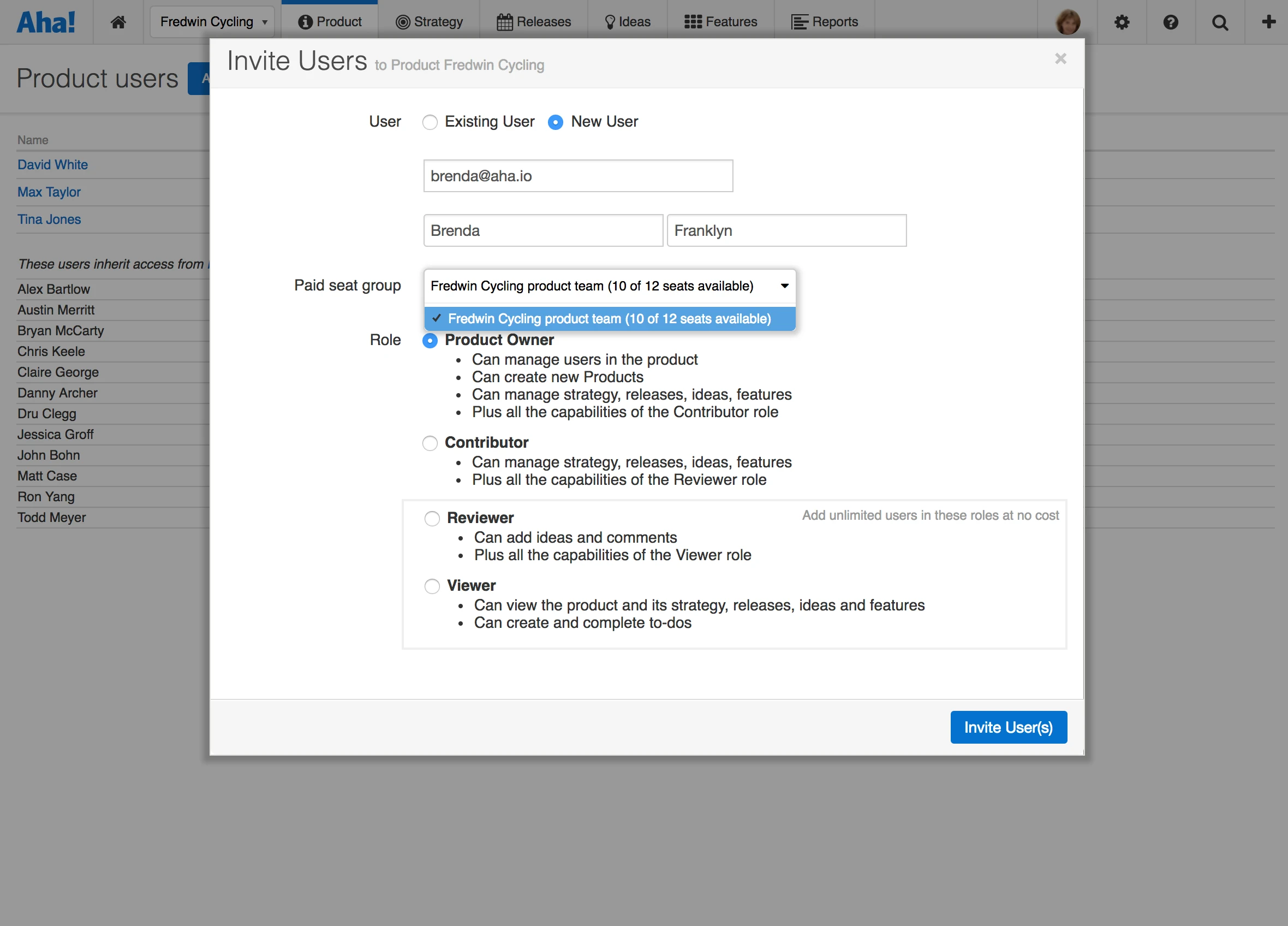 Blog - Just Launched! — Product Managers Can Now Assign Seats in Aha! to Their Product Team Members - inline image