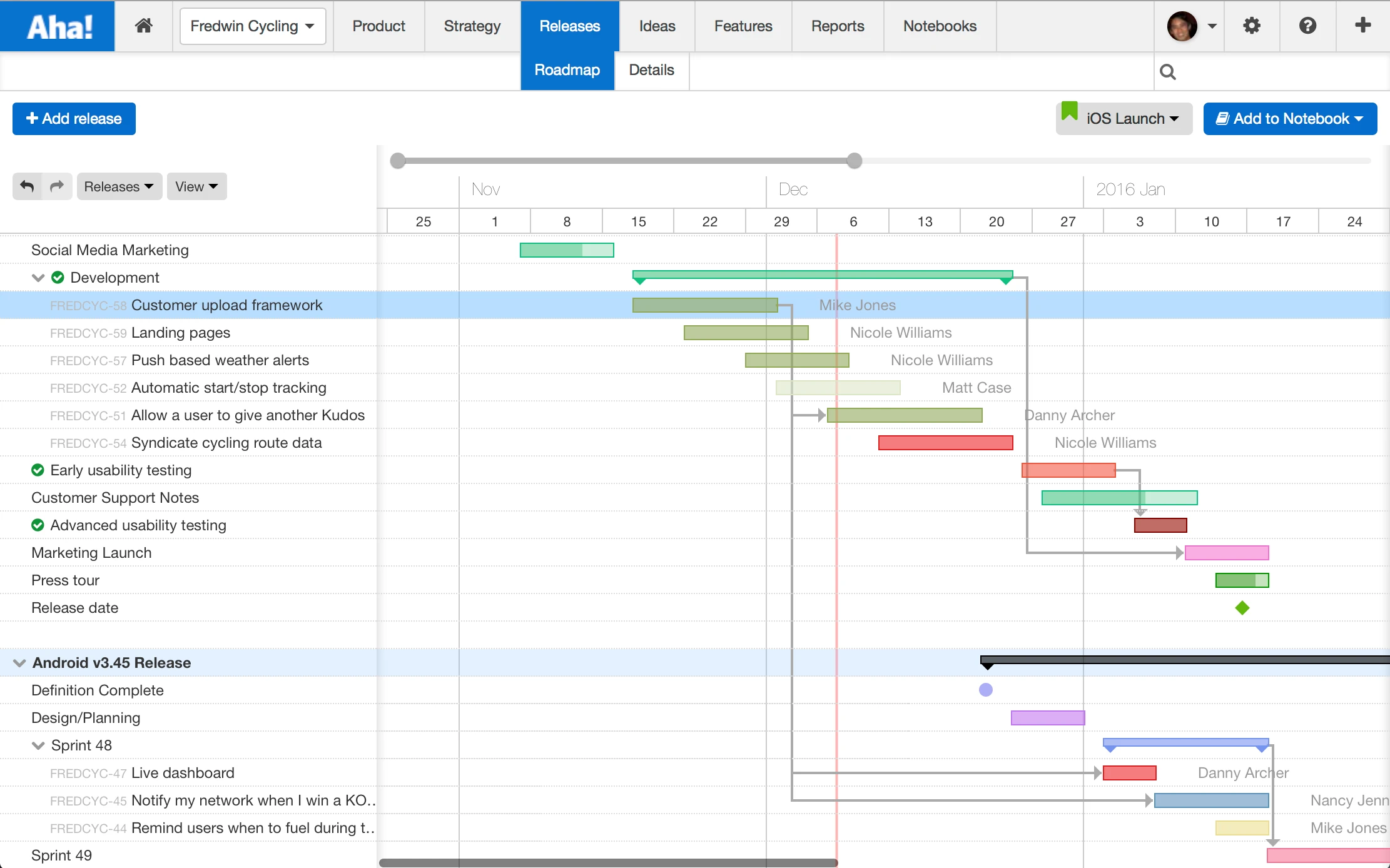 Blog - Just Launched! — Easily Visualize and Report on Roadmap Dependencies - inline image