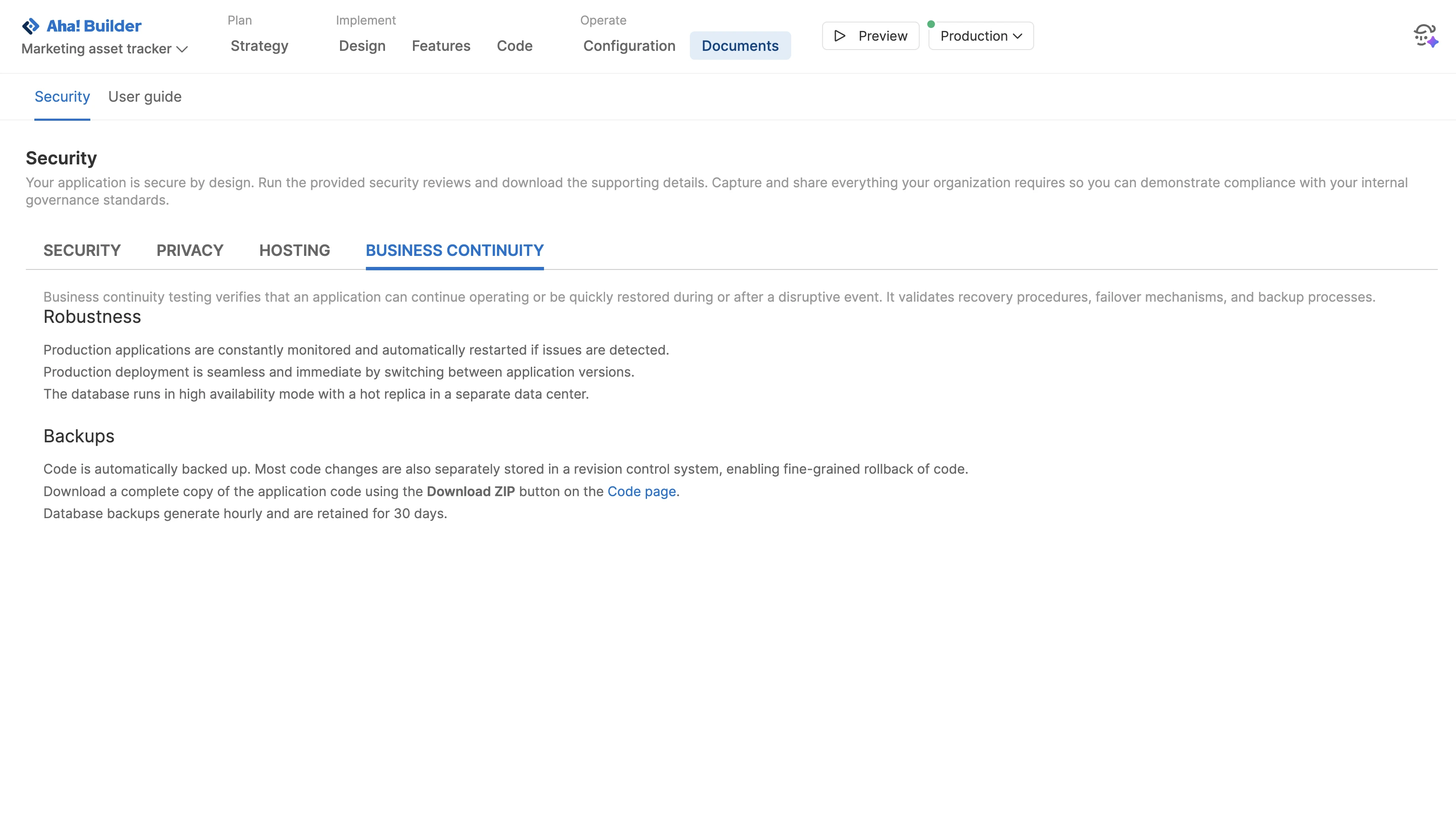 Ensure business continuity