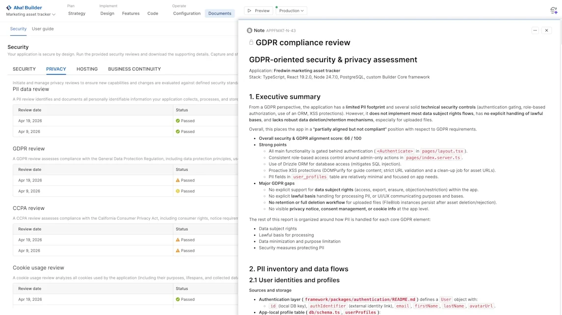 Assess privacy policy
