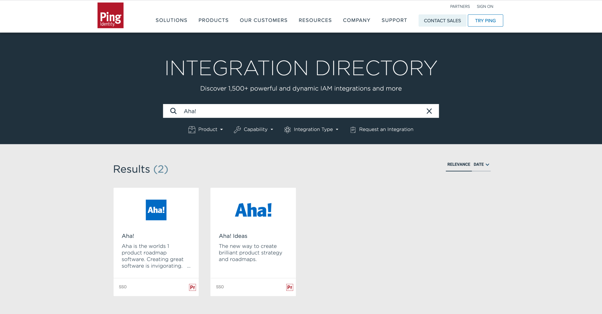 Find the Aha! integrations in the Ping Identity Integration Directory and configure the integration.