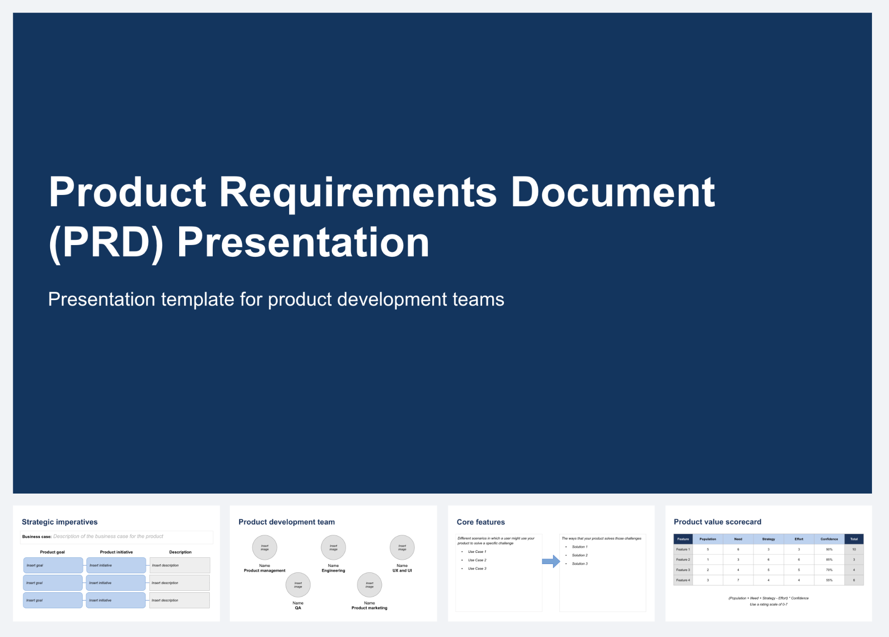 Image / Product Requirements Document (PRD) Presentation Template