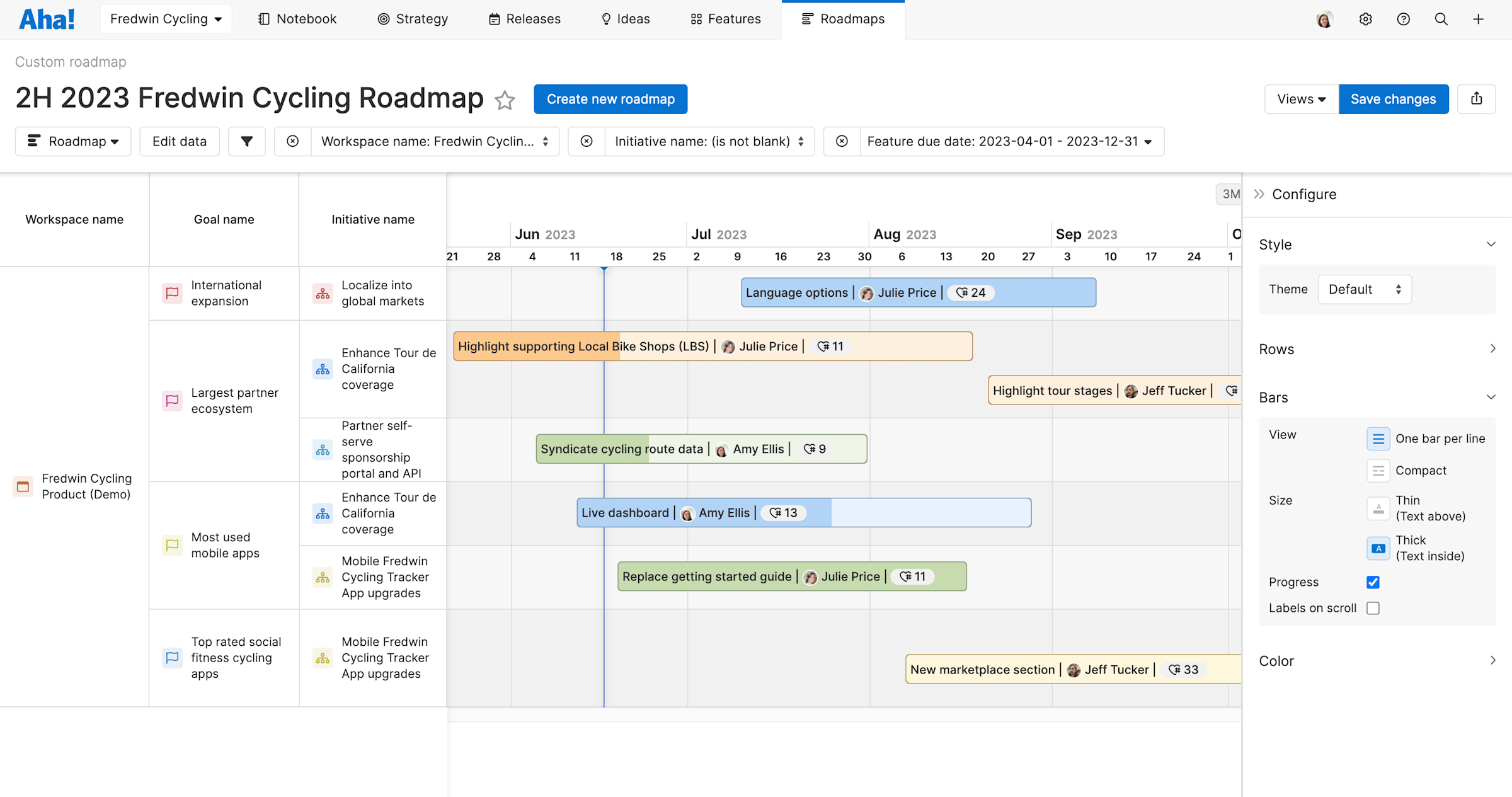 A Fresh New Look for Your Roadmaps | Aha! software
