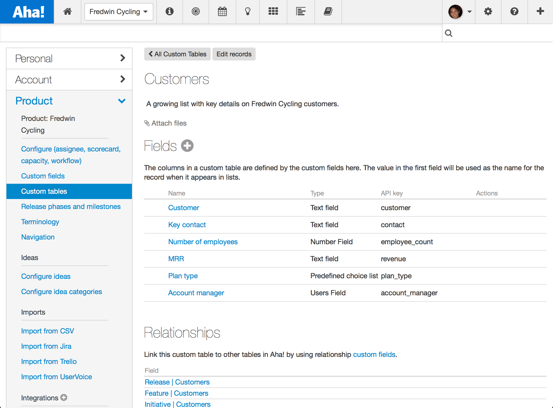 Blog - Just Launched! — Extend the Data Model of Aha! With Custom Tables - inline image