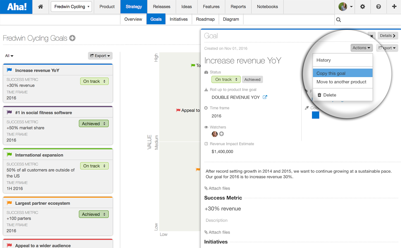 Just Launched! — Move Strategic Goals and Initiatives Across Products