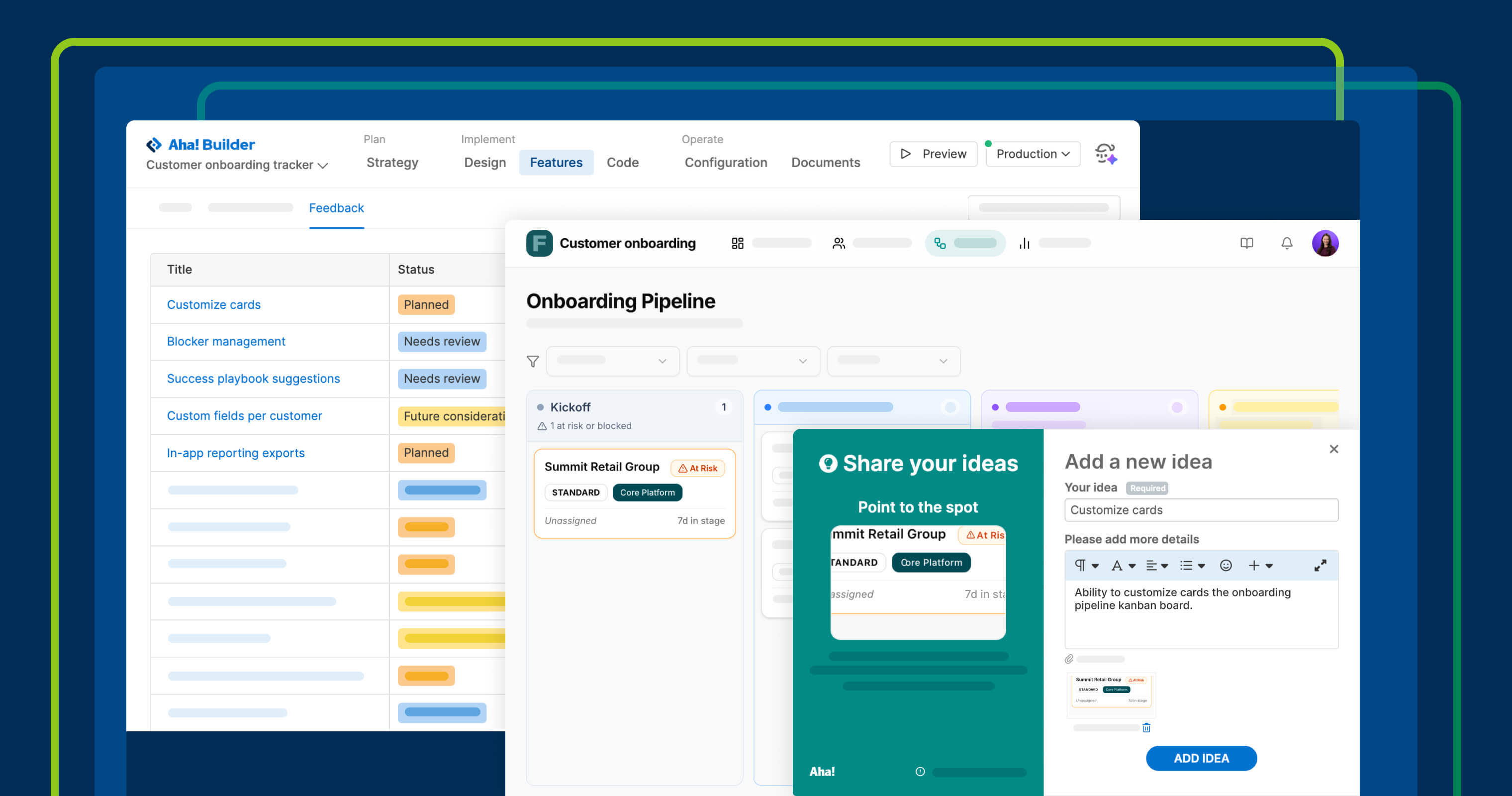 Collect user feedback directly in prototypes with Aha! Builder