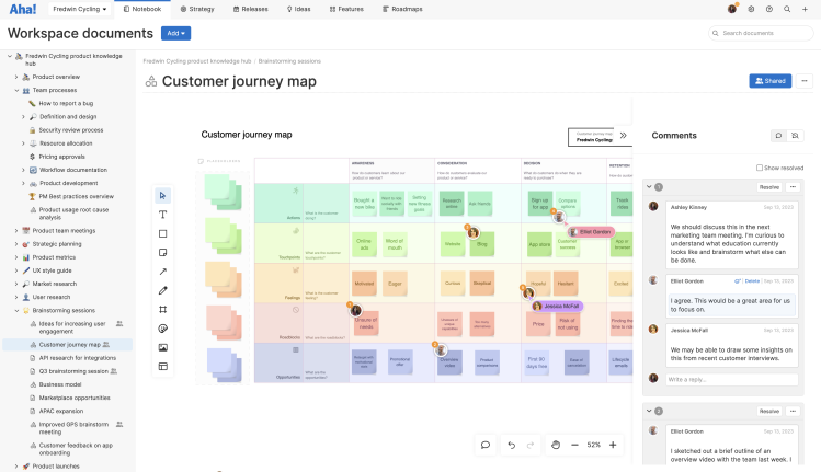 Support / Roadmaps - whiteboard inline comments