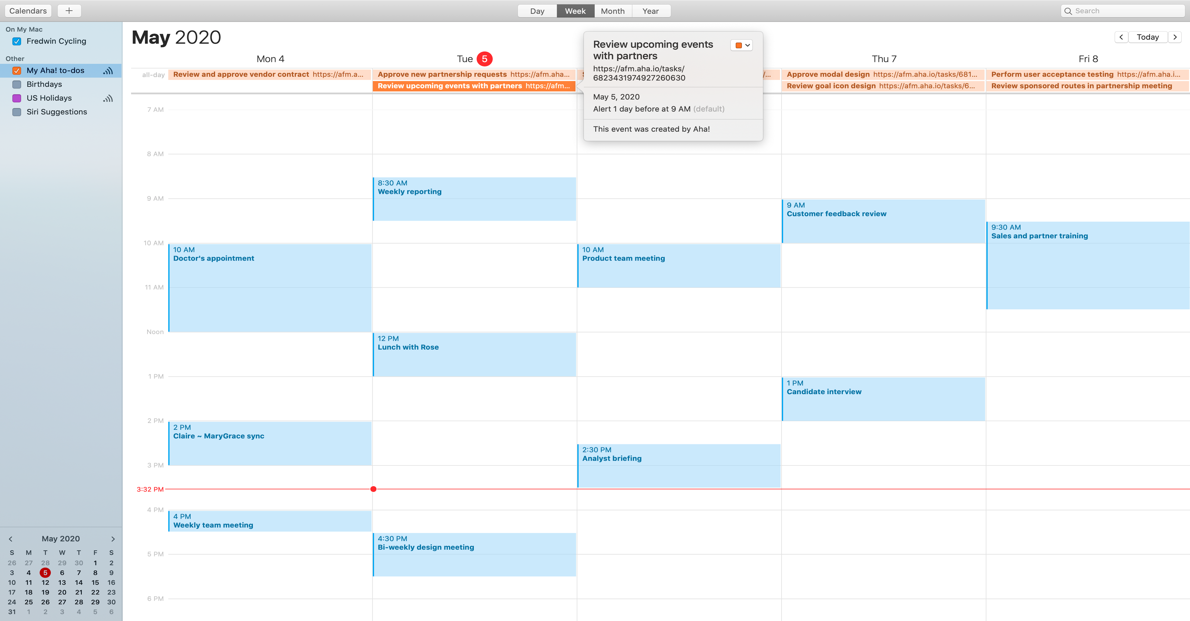 hiri email client calander integration with pannel