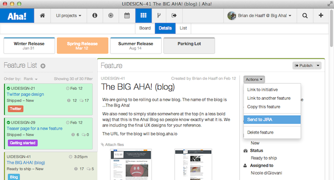 Aha! Launches Visual Product Roadmaps for Jira