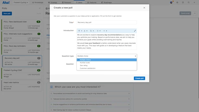 Aha! software use cases — Run feedback polls