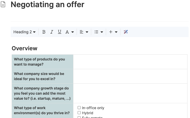 Negotiating an offer