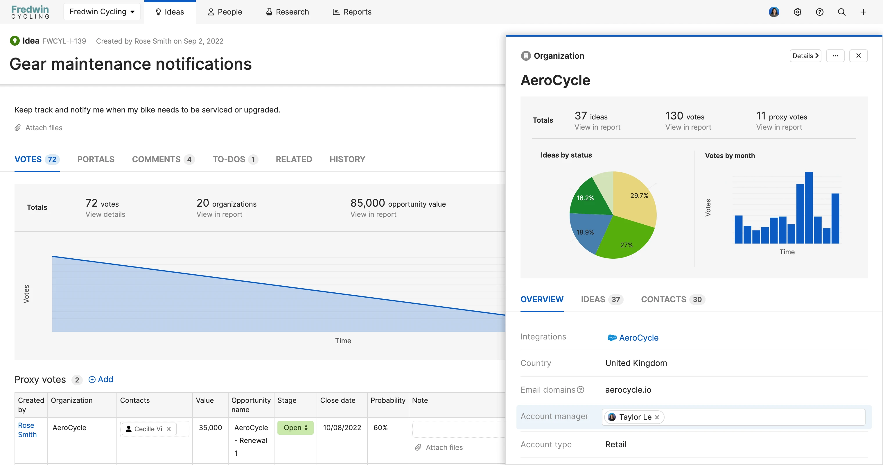 The Users field will automatically match Salesforce users to Aha! users based on their email addresses.