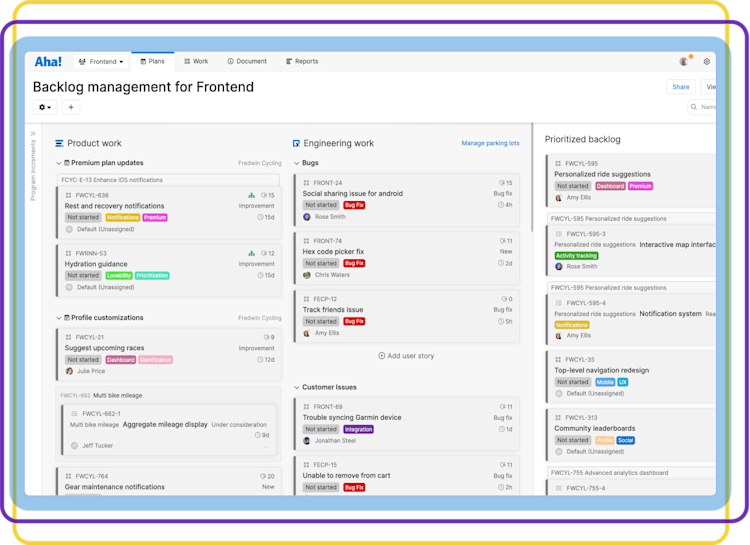 Refine Backlog Aha! software use cases — Build