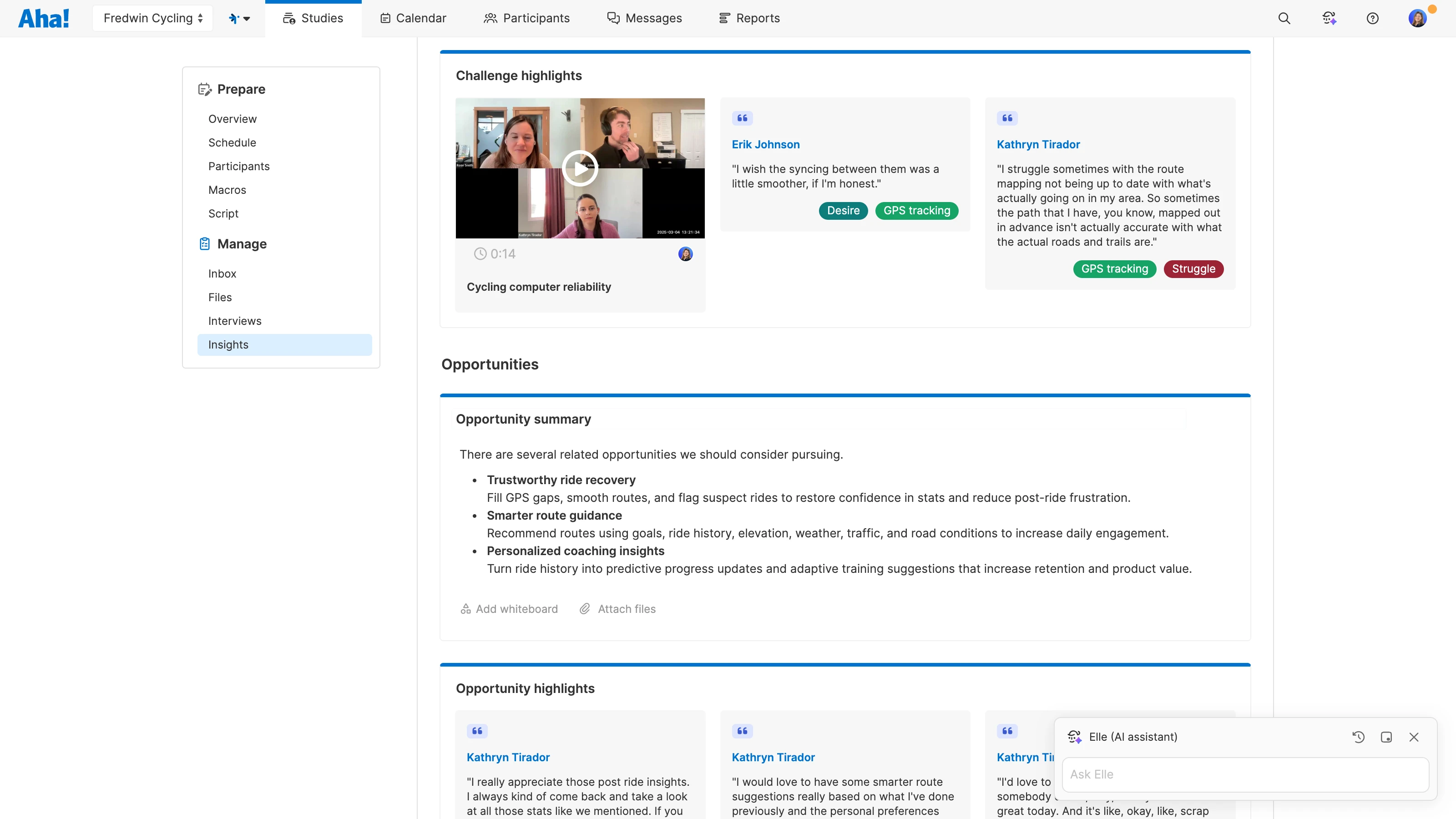 Analyze key learnings from research studies in Aha! Discovery