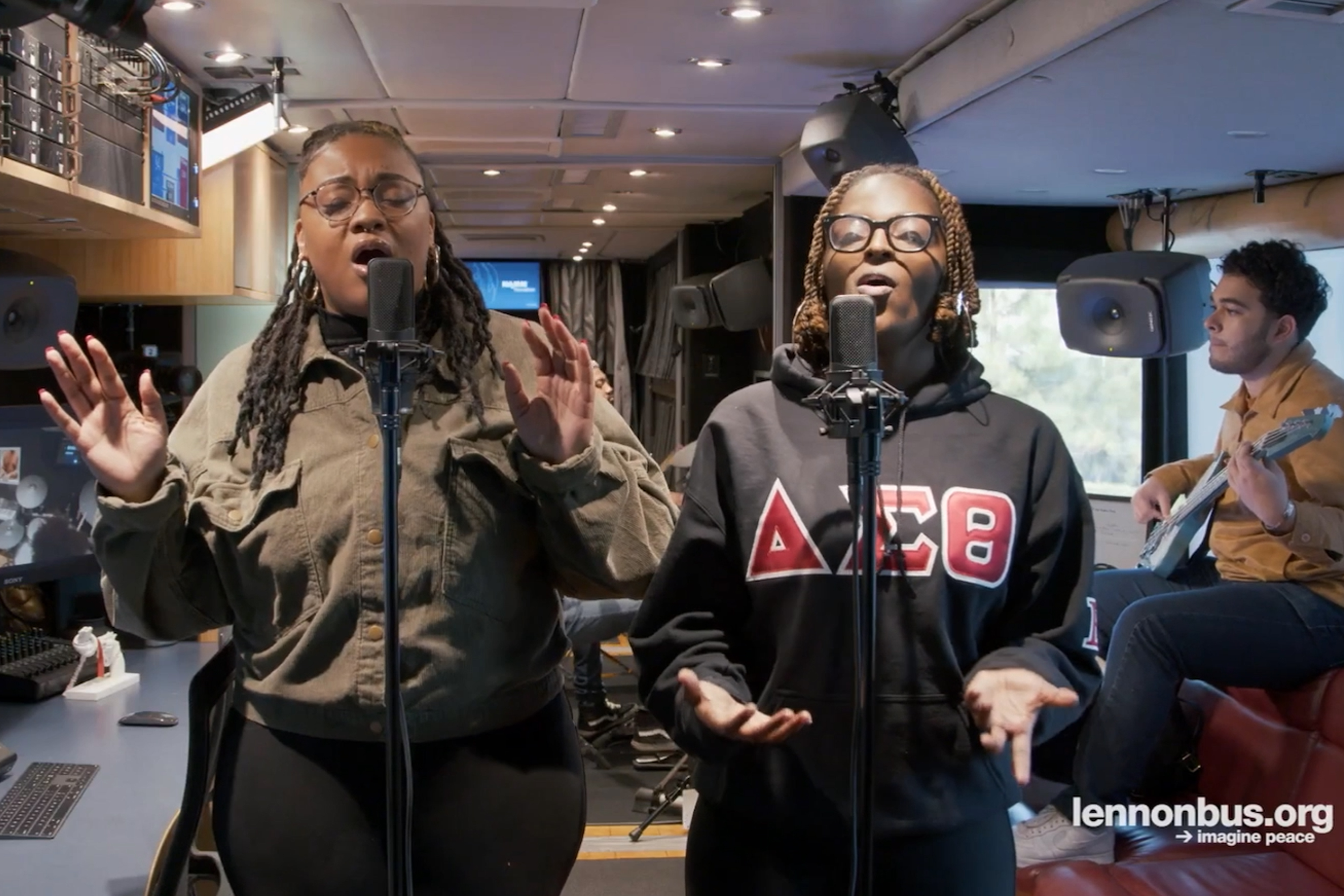 Students on Lennon Bus