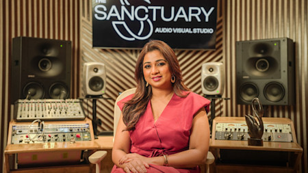 Shreya Ghoshal in The Sanctuary studio.