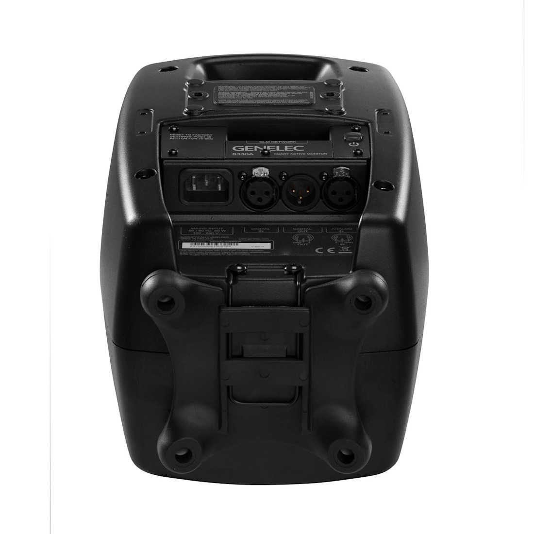 Genelec 8330A: conexiones posteriores inferiores, acabado negro (referencia)