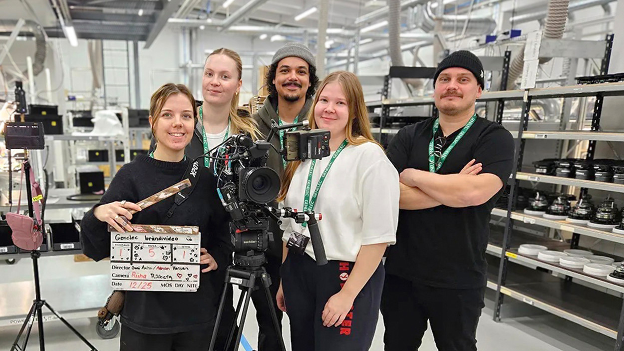 Metropolia students at the Genelec factory