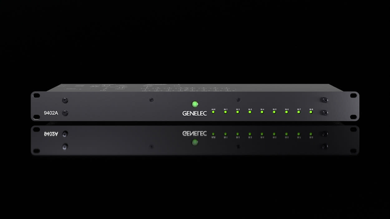 The new Genelec 9402A System Management Device for Audio-over-IP Networking. 