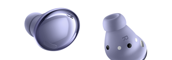 Lavender Samsung Galaxy Buds2 inner buds