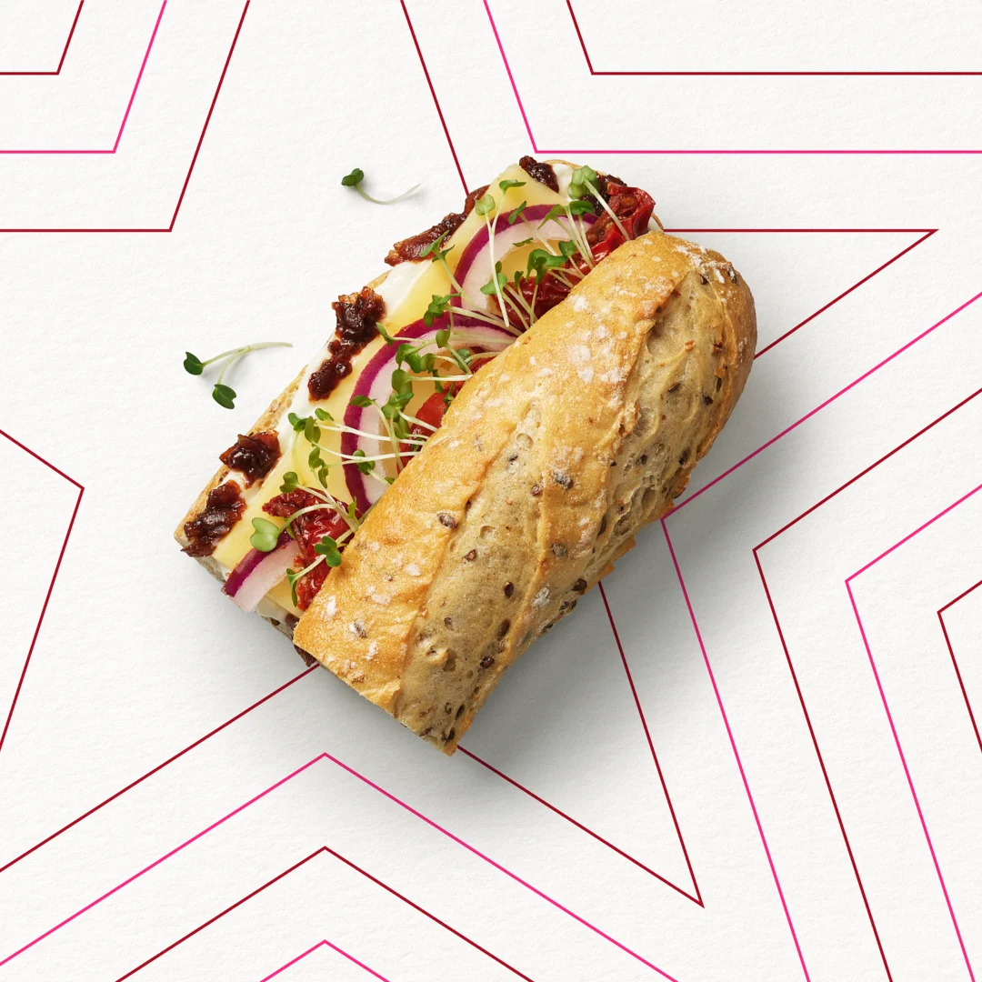 Posh Cheddar & Pickle Half Baguette 