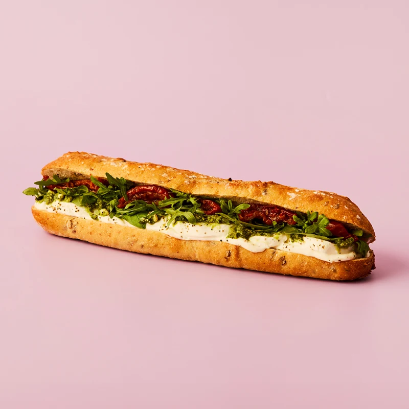 Mozzarella, Roasted Tomato & Pesto Baguette 