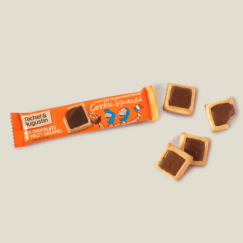 US005581 Michel & Augustin Milk Chocolate Caramel Cookie Squares