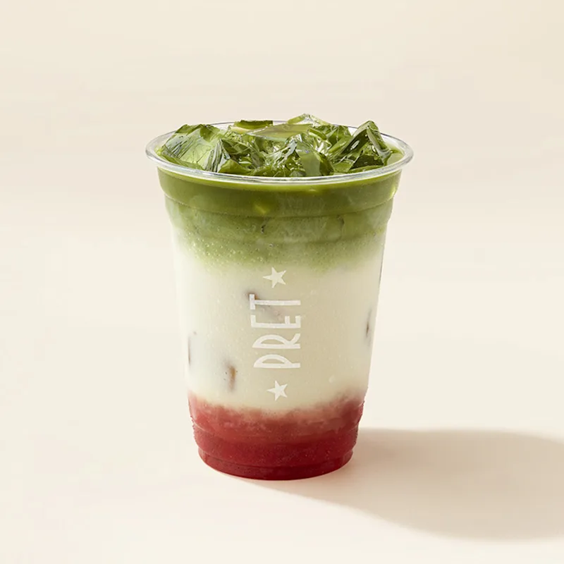 US005830 Strawberry Lavender Matcha Iced Latte