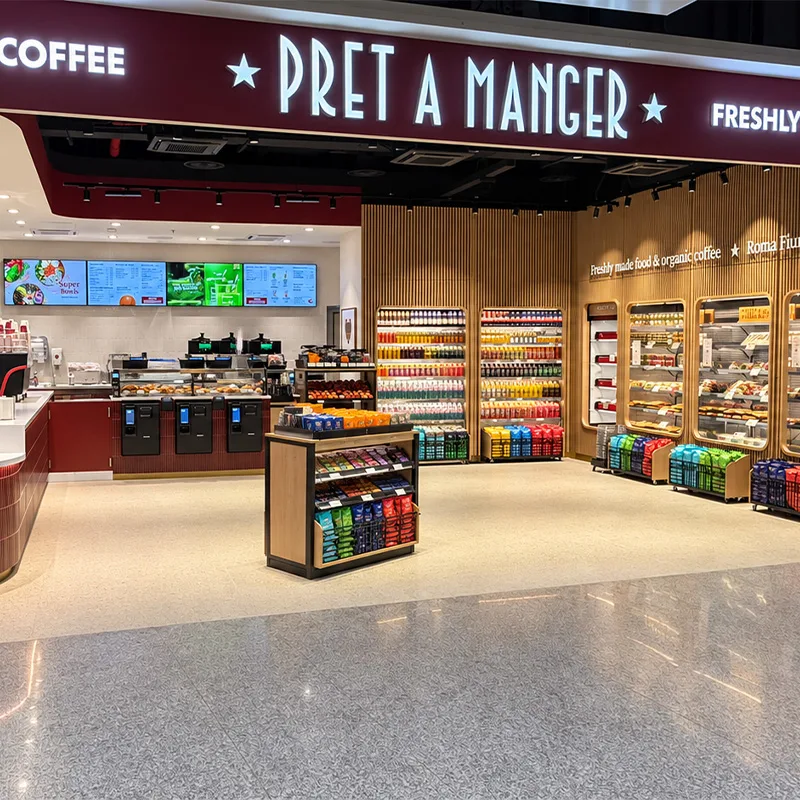 Pret is in Roma Fiumicino Landside (hooray!)