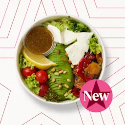 Bowl Avocat, Mozza, Poivrons & Pignons de pin