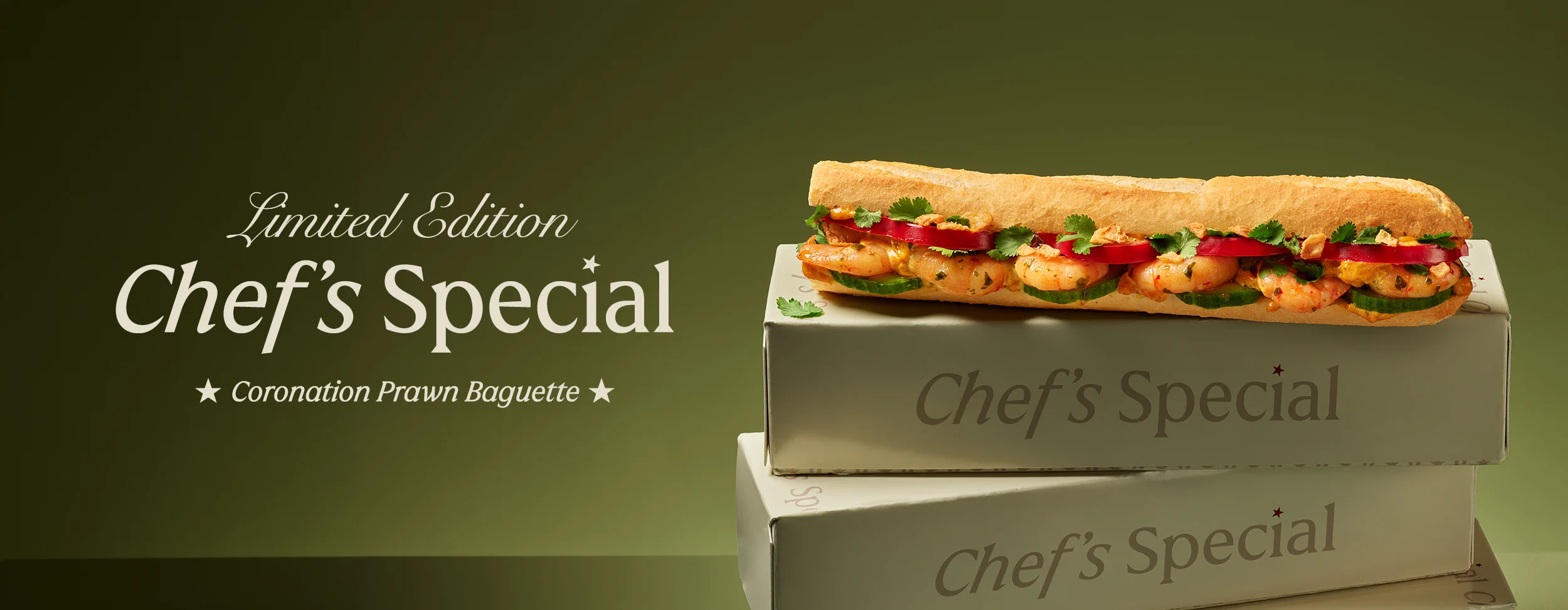 Introducing the Coronation Prawn Baguette
