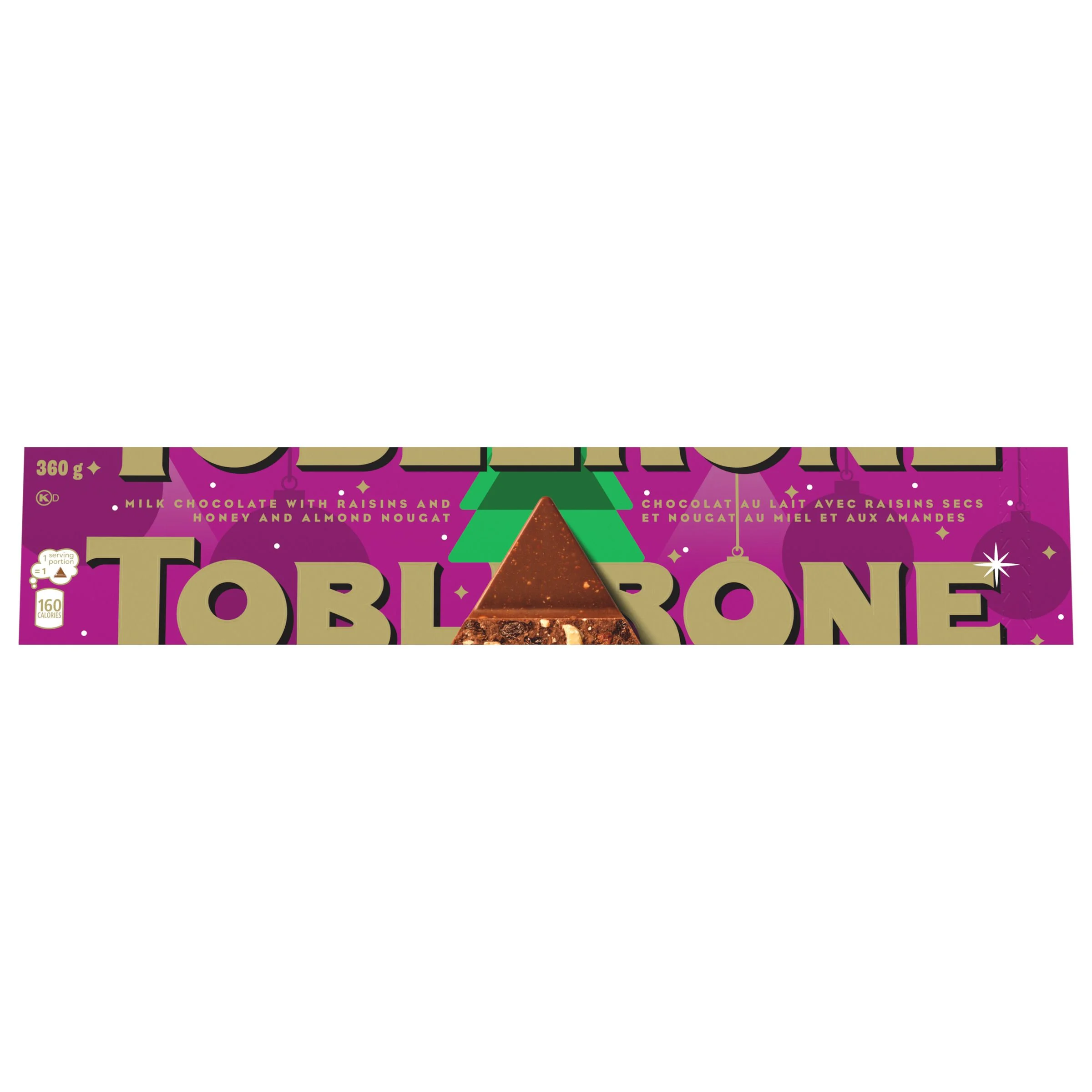 TOBLERONE FRUIT AND NUT MILK CHOCOLATE WITH HONEY AND ALMOND NOUGAT BAR (360 G)