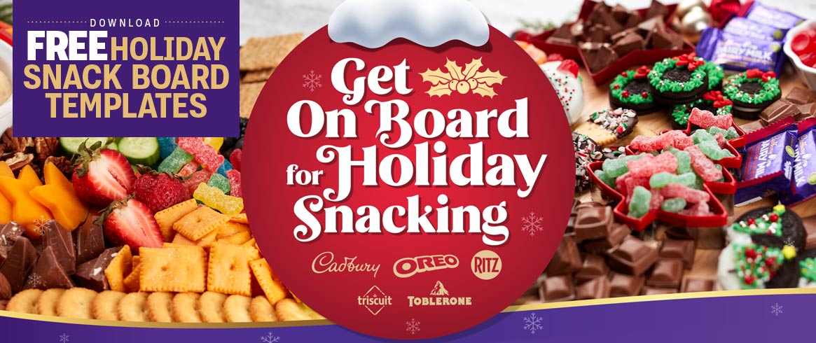 Free holiday Snack board templates - Get on board for holiday Snacking